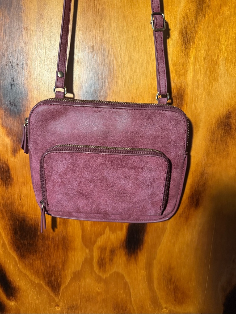 Joy Mauve Leather Crossbody Bag